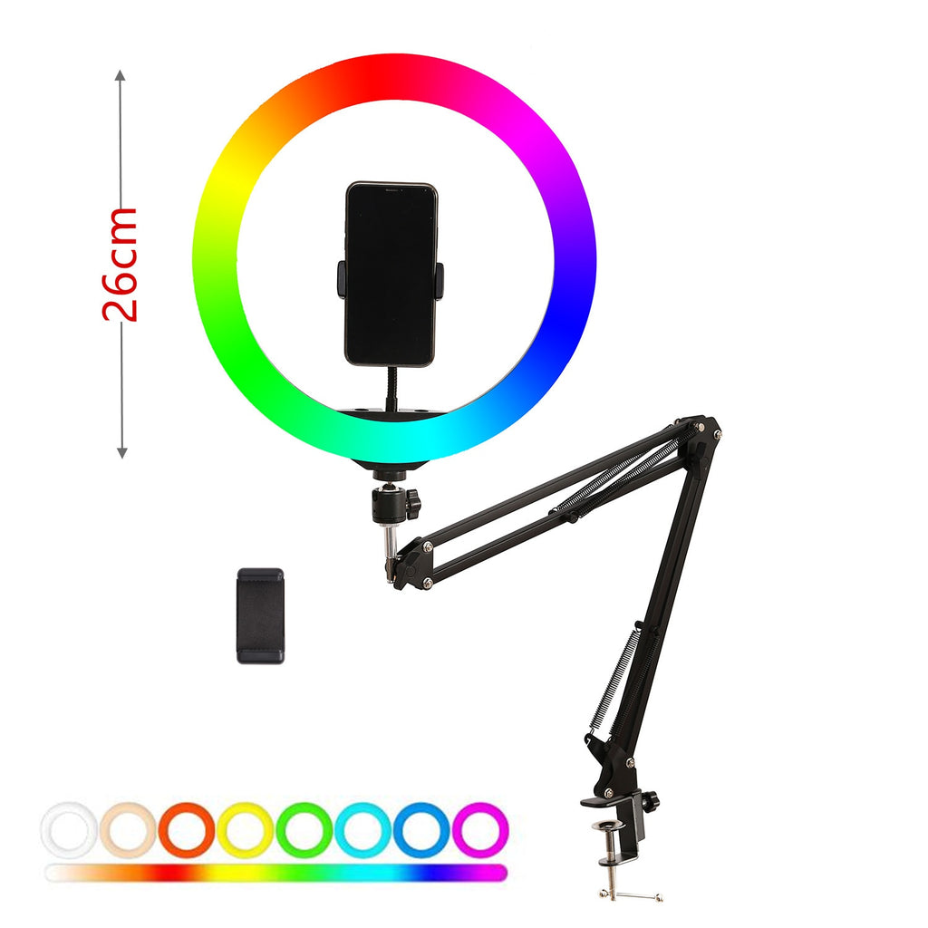 26cm 33cm RGB Selfie Circle Round LED Light with Stand Tripod Photography Studio Circle Lamps for Phone TikTok Youtube Makeup Video Vlog