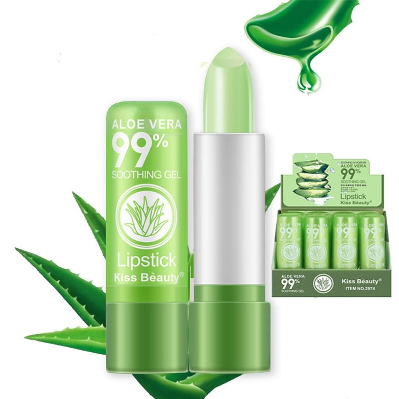 1pcs  Aloe Vera Lipstick Color Changing Lip Balm Lasting Moisturizing Moisturizing Waterproof Temperature Change Lip Balm