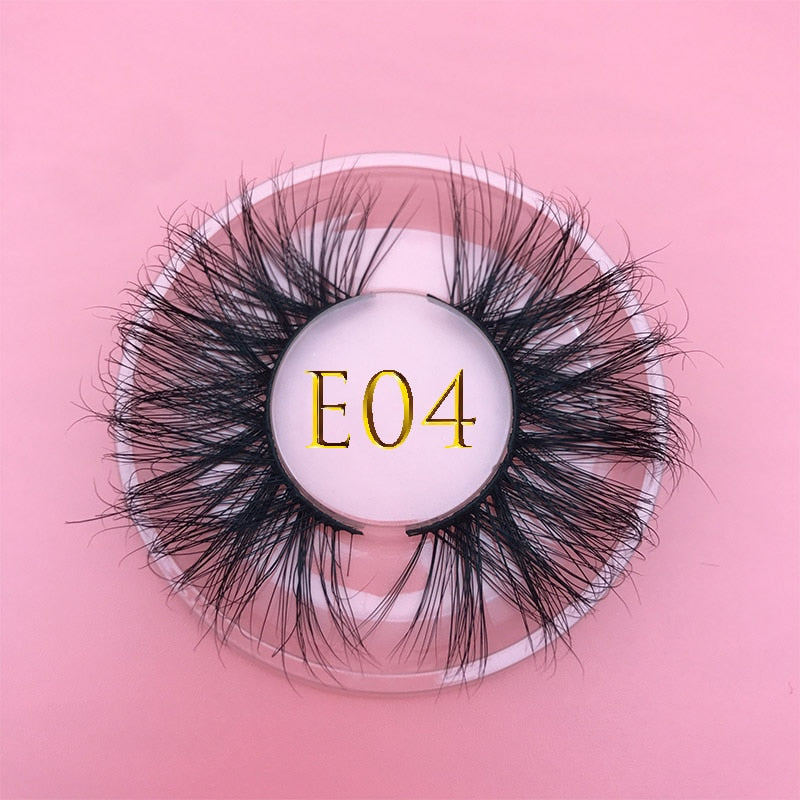 3D MIKIWI real mink lash 25mm E01 extra length and fluffy luxury mink eyelashes natural thick Eye lashes wispy makeup extention