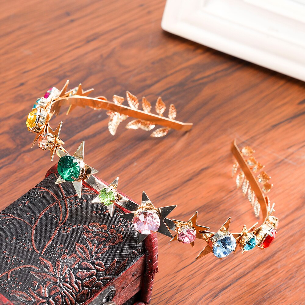 Haimeikang Rhinestone Bezel Baroque Headband Luxury Silver Crystal Hairband Sparkly For Fashion Women Hair Accessories