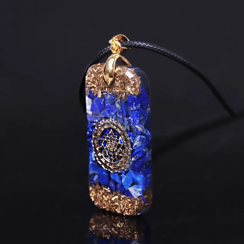 Lapis Lazuli Orgone Energy Pendant Natural Stones Necklace Reiki Crystal Pendant Healing Jewelry For Women