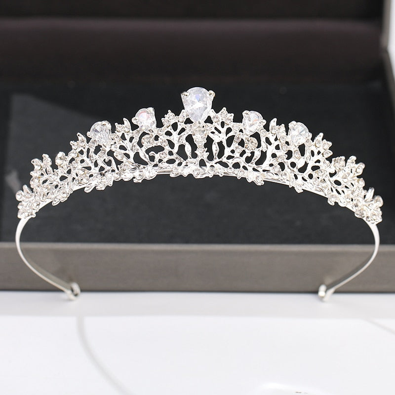 Silver Color Crown and Tiara Hair Accessories For Women Wedding Accessories Crown For Bridal Crystal Rhinestone Diadema Tiara