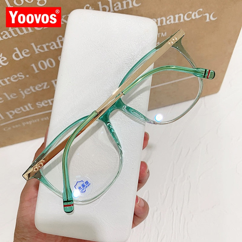 Yoovos 2023 Women Glasses Frame Luxury Eyewear For Women Anti Blue Light Glasses Optics Brand Designer Eyeglasses Frame Women