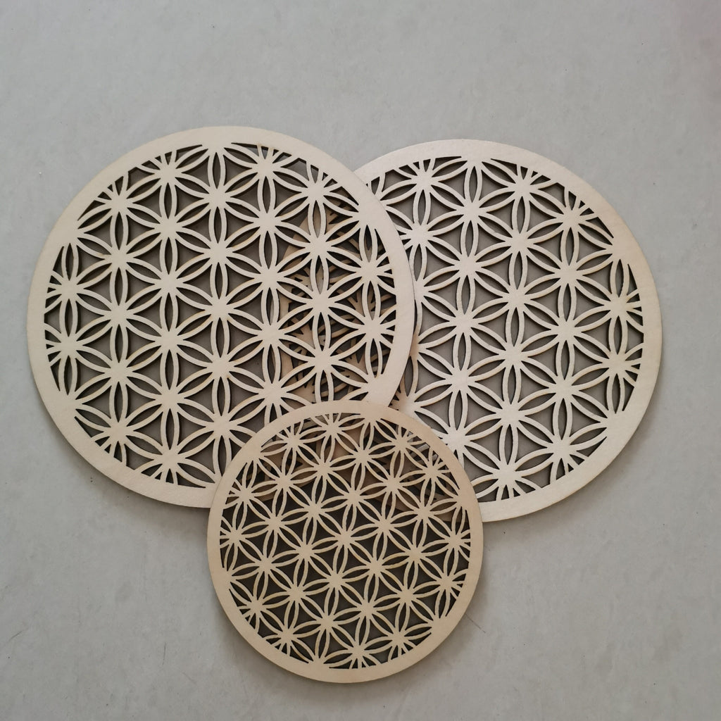 10pcs Flower Of Life cut beermat place mat wood coasters Wood Gift