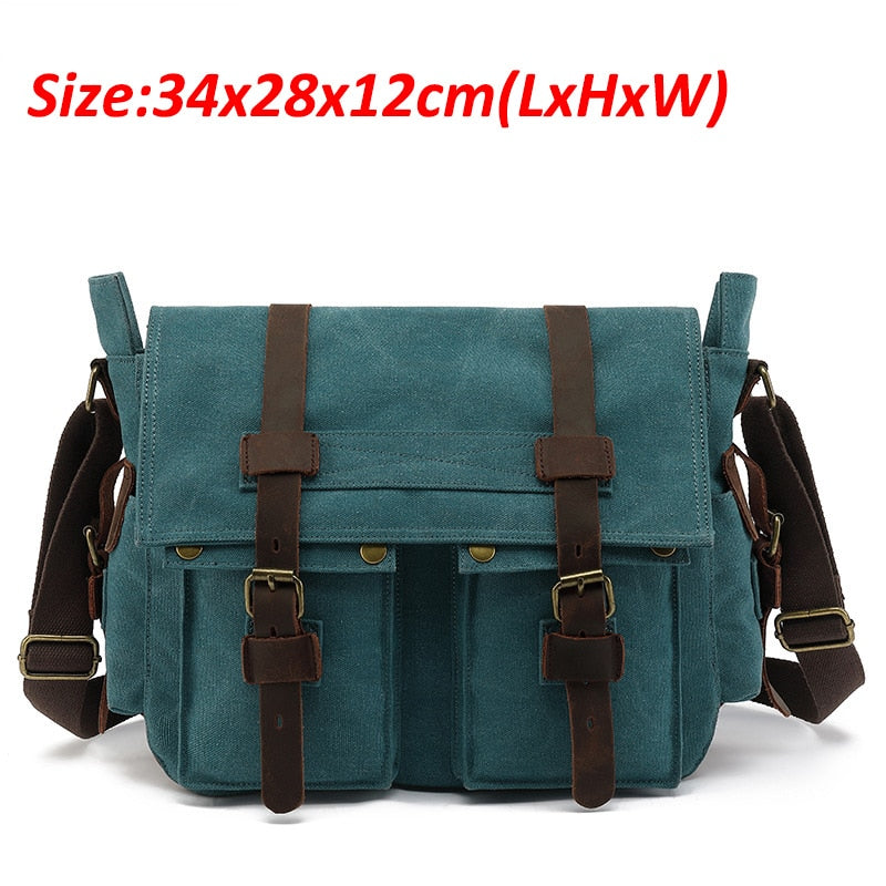 Retro Men Messenger Bags Canvas Handbags Leisure Work Travel Bag Man Business  Crossbody Bags Briefcase for Male Bolsas XA108ZC