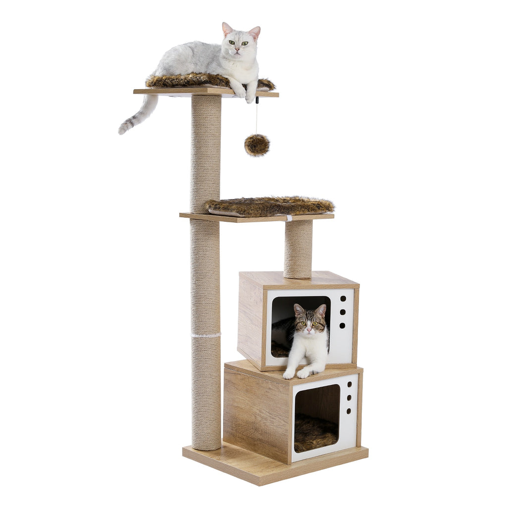 Fast Delivery Large Cat Tree Tower Condo cat scratcher Post Pet Kitty Play House with Hammock Perches Platform rascador gato