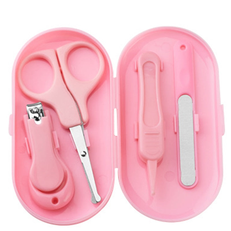 4Pcs Portable Infant Baby Health Care Kits Newborn Baby Grooming Set Nail Clipper Scissors Safety Care Set Baby cleaning Tools