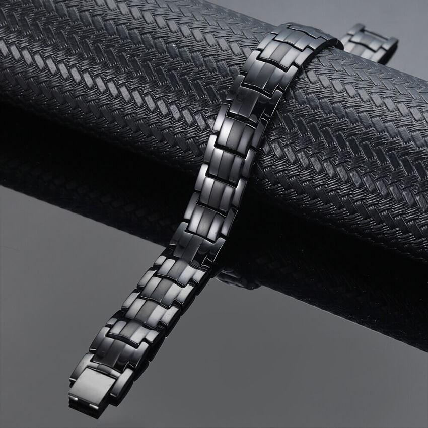 100% Pure Titanium Magnetic Bracelet Men Black Chain Men Bracelet Hematite Health Energy Bracelet for Women Benefits