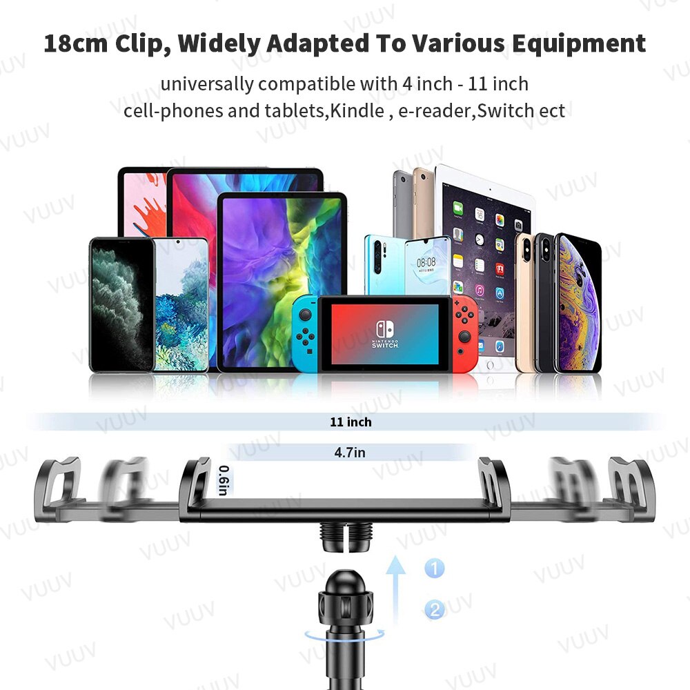 Universal Phone Tablet Holder For Bed Desk Flexible Long Arm Clamp Tablet Stand For iPad Samsung Xiaomi Huawei Tablet Bed Mount