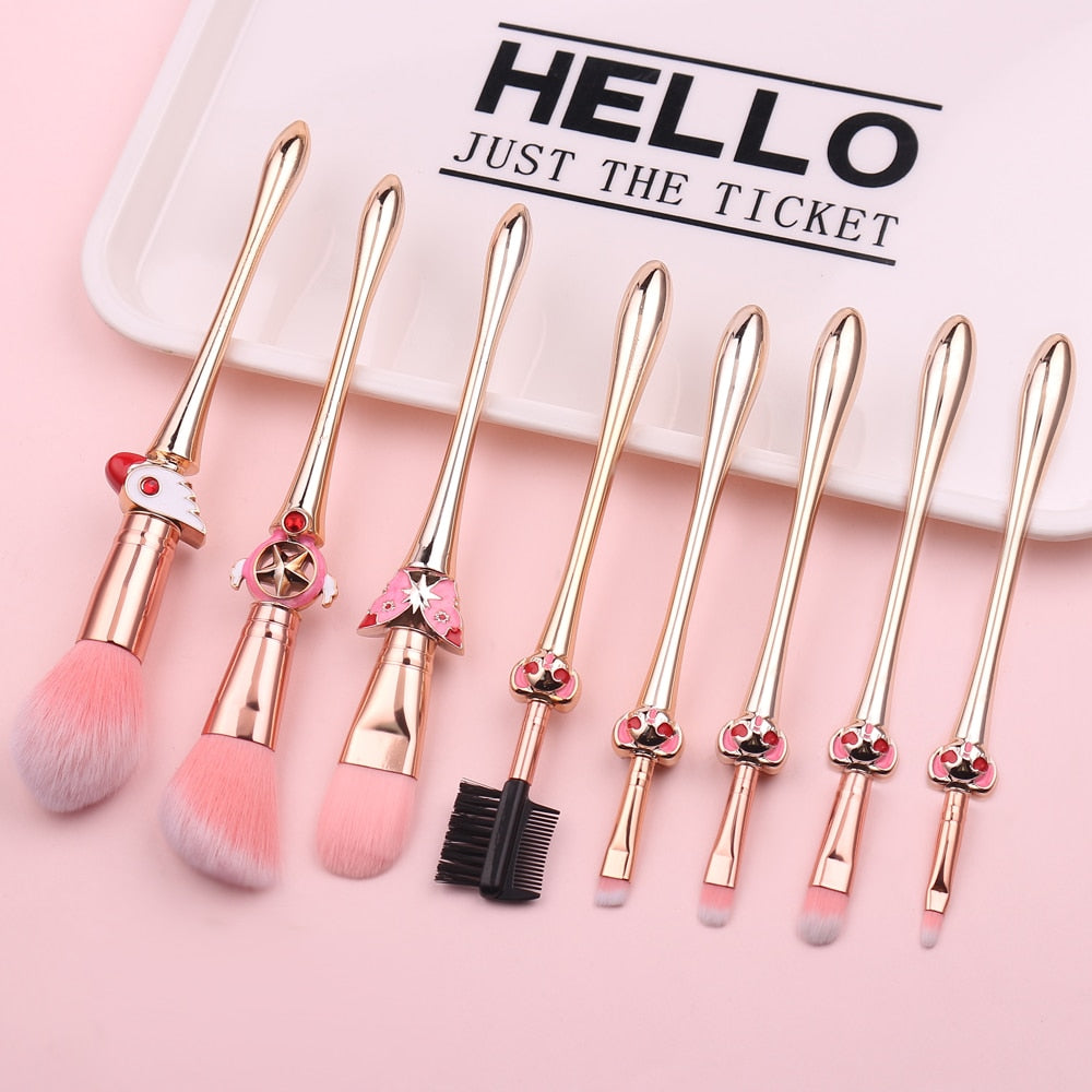 New 8pcs Pro Makeup Brushes Sets & Kits Moon Anime Soft Hair Blusher Concealer Eye Shadow FOUNDATION Lip Brush Cosmetics Tool