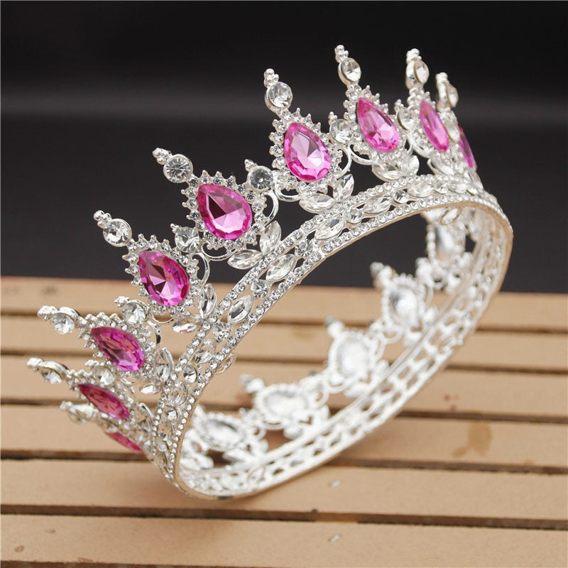 Crystal Vintage Royal Queen King Tiaras and Crowns Men/Women Pageant Prom Diadem Hair Ornaments Wedding Hair Jewelry Accessories