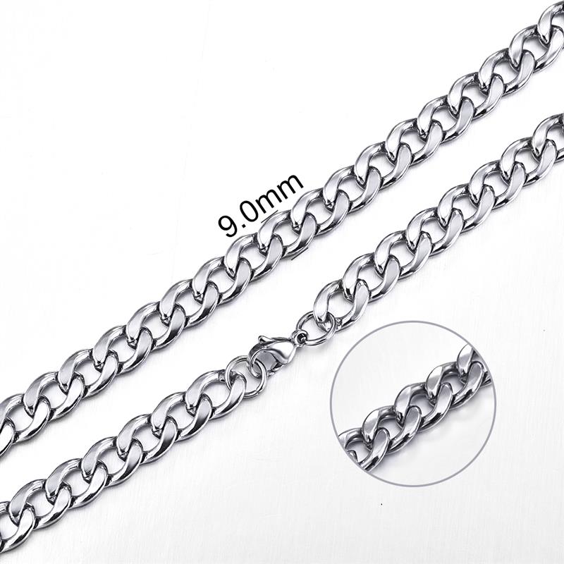 Jiayiqi 2mm-7mm Rope Chain Necklace Stainless Steel Never Fade Waterproof Choker Men Women Jewelry Silver Color Chains Gift