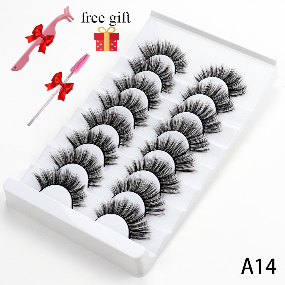 5/8 Pairs 20mm Mink Lashes 3D Natural False Eyelashes Fluffy Faux Mink Eyelashes Wispies Long Extension Eyelashes Pack Maquiagem