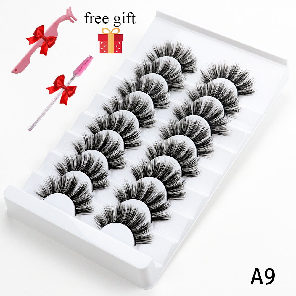 5/8 Pairs 20mm Mink Lashes 3D Natural False Eyelashes Fluffy Faux Mink Eyelashes Wispies Long Extension Eyelashes Pack Maquiagem