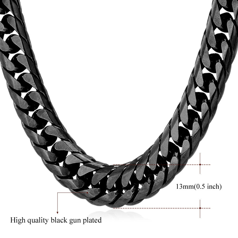 U7 Stainless Steel Chunky Thick Miami Cuban Chain Necklace 6/9/13mm 14-30inches Simple Daily Jewelry