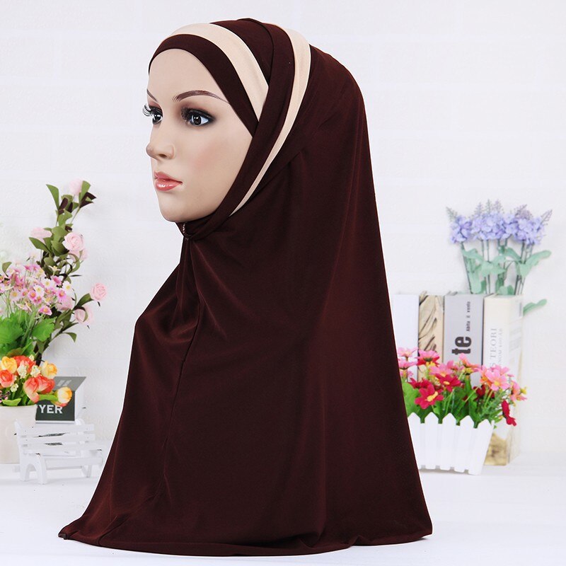 Muslim scarf for women solid color stripe shawl hijab femme musulman arab wraps headscarf hijabs islamic head scarves kopftuch