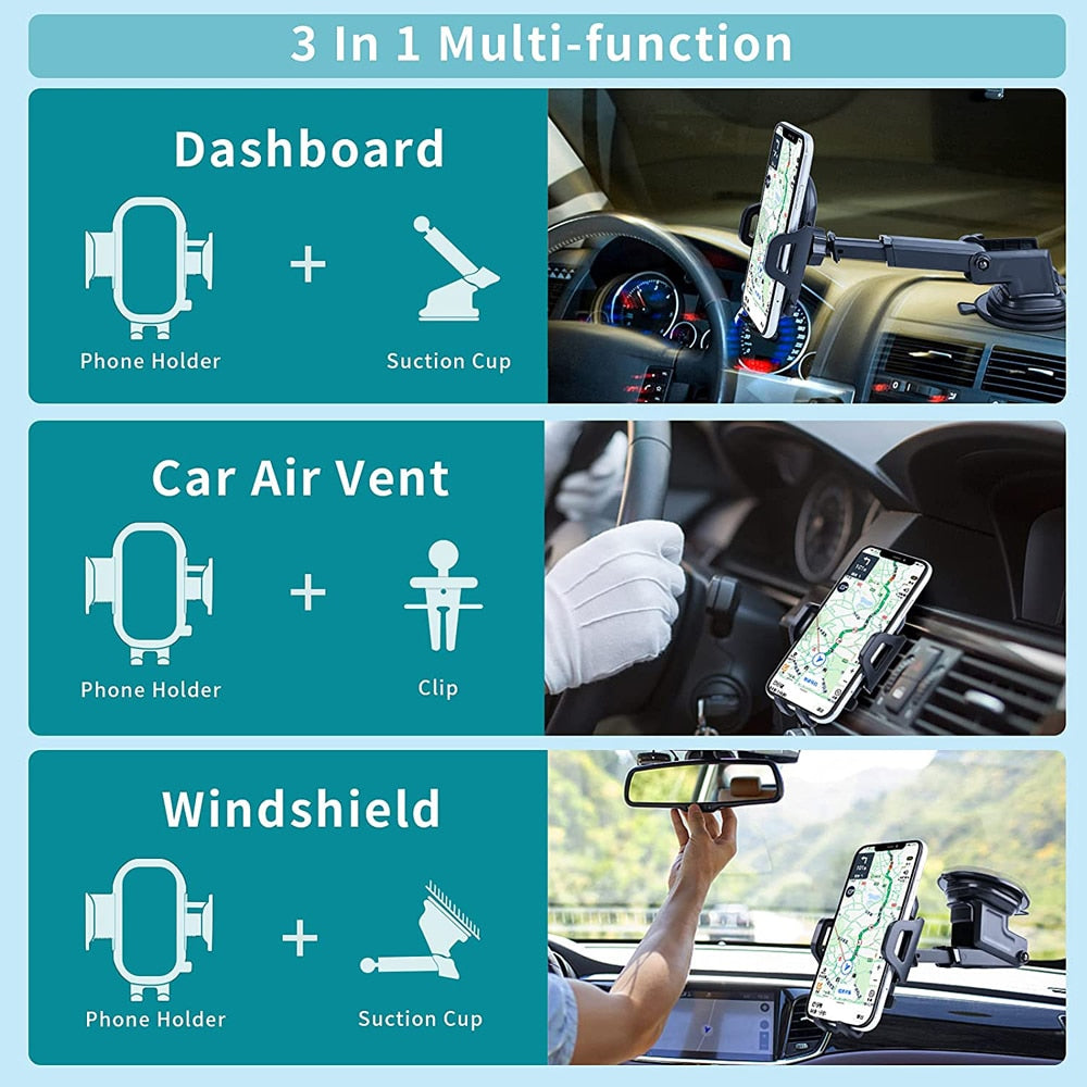 Car Phone Mount Long Arm Suction Cup Sucker Car Phone Holder Stand Mobile Cell Support For iPhone Huawei Xiaomi Redmi Samsung