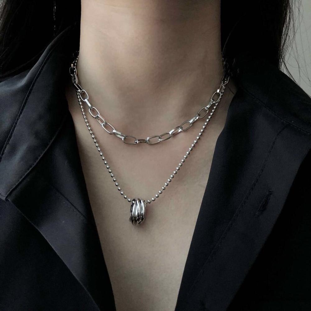 Newest Hot Fashion Multilayer Hip Hop Long Chain Necklace Women Men Gifts Key Cross Pendant Necklace Accessories Jewelry