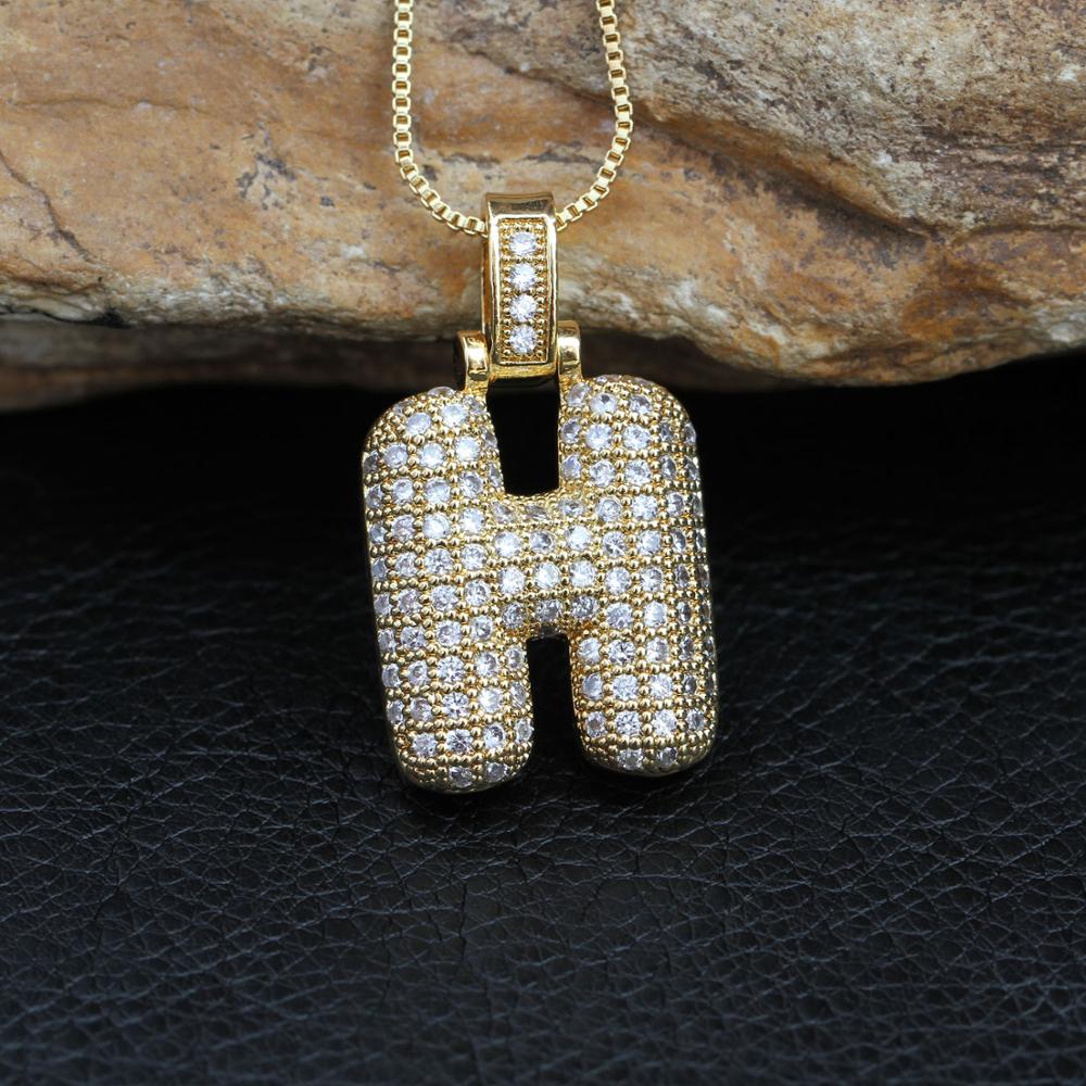 Fashion letters Necklace custom name bubble pendant charm for men and women cubic zircon hip hop jewelry gift