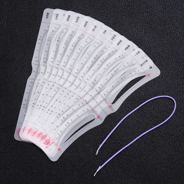 12pcs silicone eyebrow stencils makeup eyebrow drawing guide card template DIY tools accessories