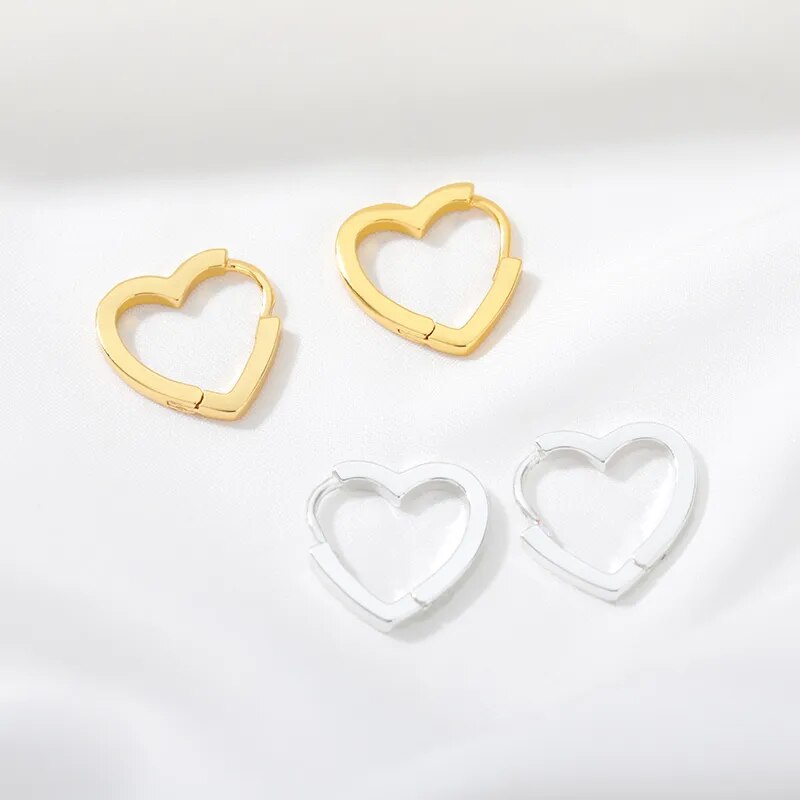 Heart Hoop Earrings For Women Stainless Steel Gold Color Circle Hoops Earrings 2022 Trend Jewelry Valentine&#39;s Day Gift femme