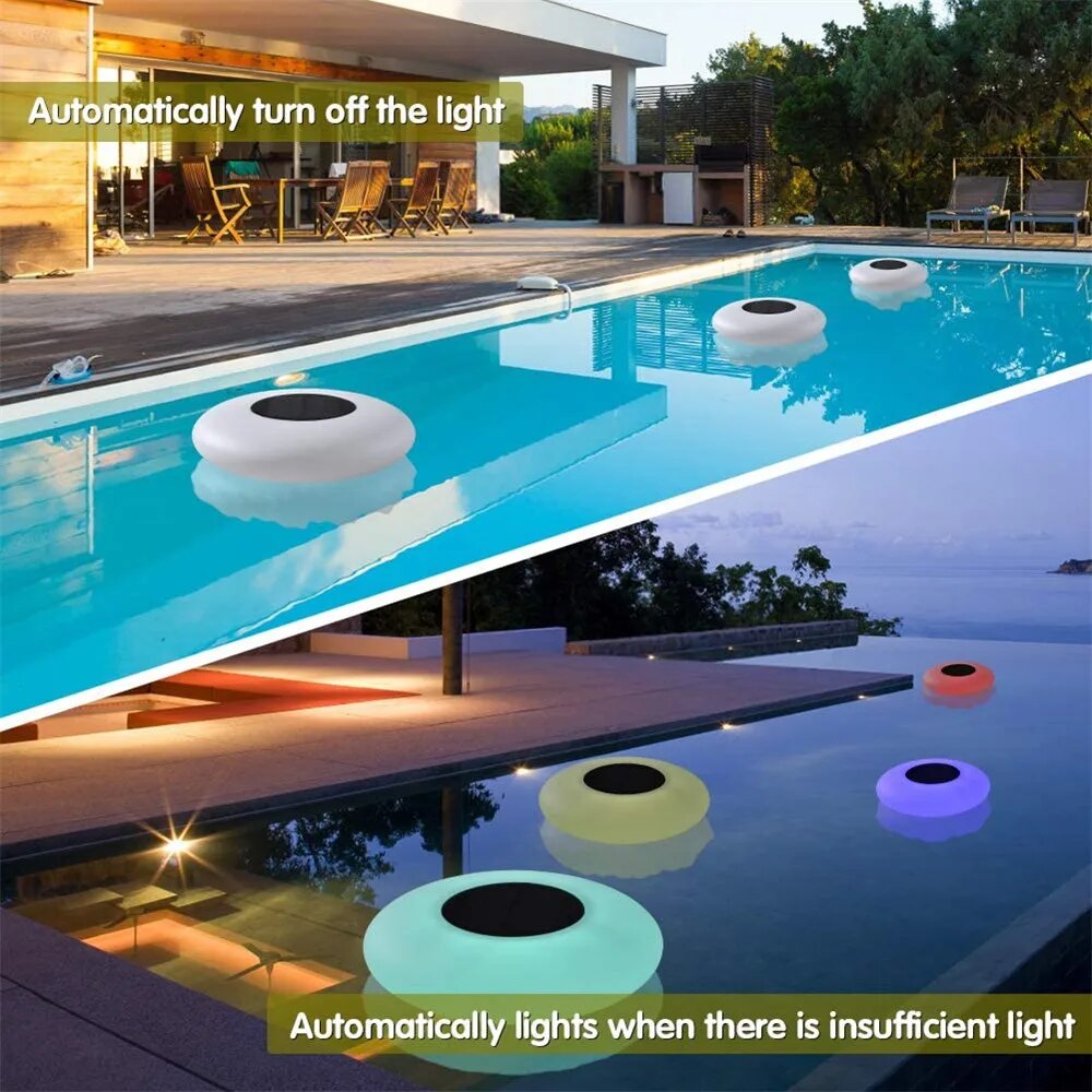 Solar Floating Swimming Pool LED Lights Outdoor Color Changing Garden Pond Night Lights Solar Water Drift Lamp Lawn Lamp