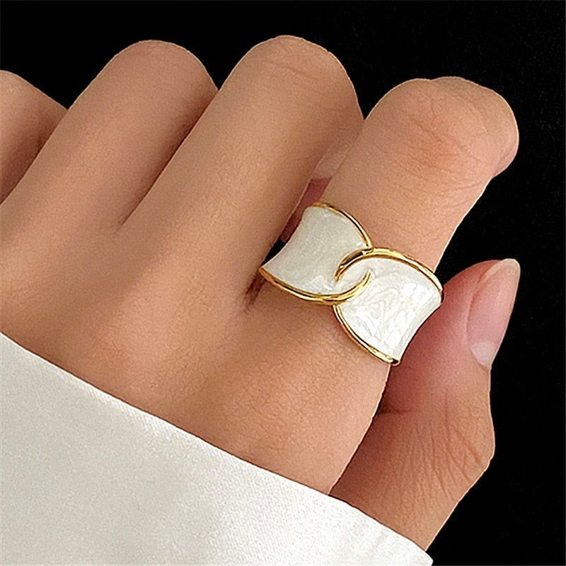 Rock Hiphop Chain Anel Multi-layer Adjustable Open Finger Rings Set for Women Men Lover Couple Butterfly Party Gift Jewelry