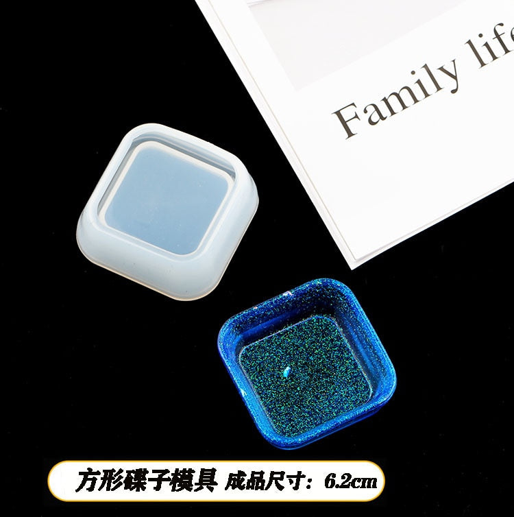 Silicone Mold Ashtray Resin Mold Heart Square Mold For DIY Resin UV Crystal Epoxy Crafts Crystal Ashtray Home Decoration