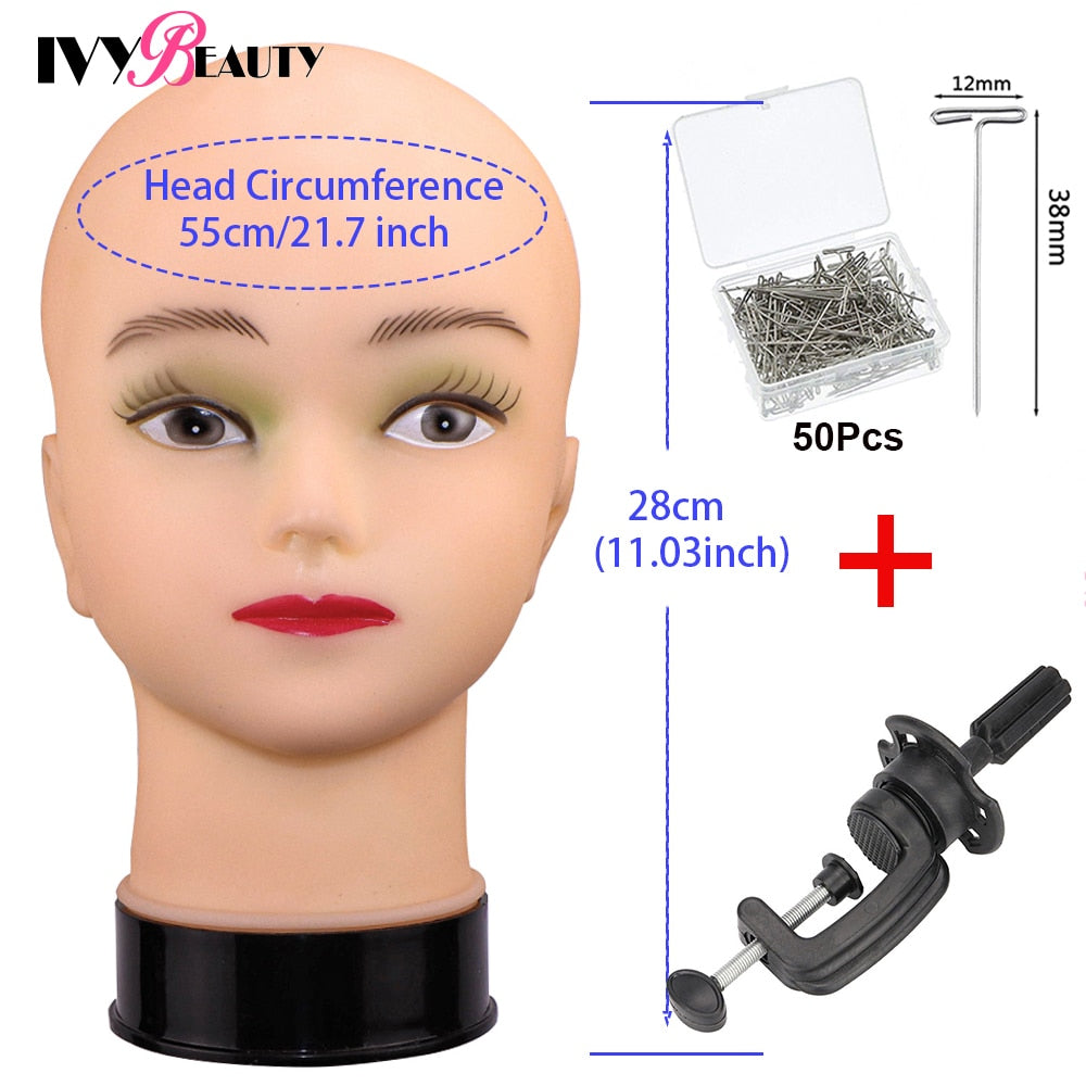 Hot Selling Female Mannequin Head With Wig Stand Clamp For Makeup Practice Cosmetology Manikin Head For Wig Hat Display 51Cm