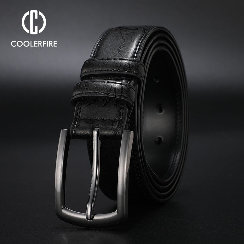 New Fashion Men&#39;s Genuine Leather Belts Designer Belt for Man Pin Buckle with Leather Strap Business Dress Male Belts HQ091