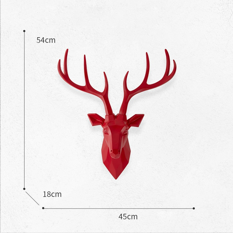 17*21 Inch Wall Hanging Decor,3D Deer Head Sculpture,Animal Stag Statue,Home Living Room Bedroom Wall Decoration Accessories