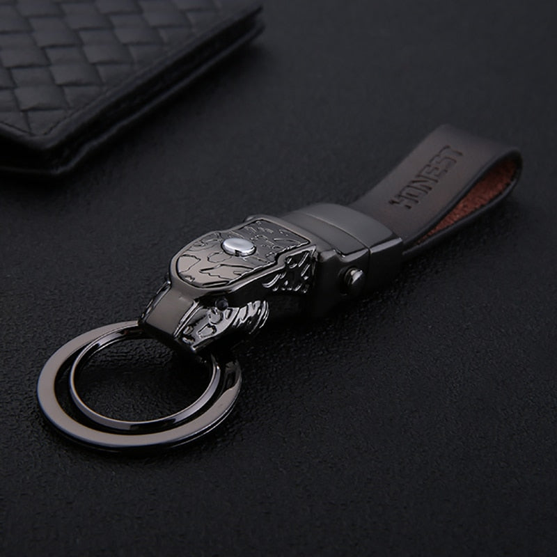 Honest Luxury Key Chain Men Women Car Keychain For Key Ring Holder Jewelry Genuine Leather Rope  Bag Pendant Fathers Day Gift