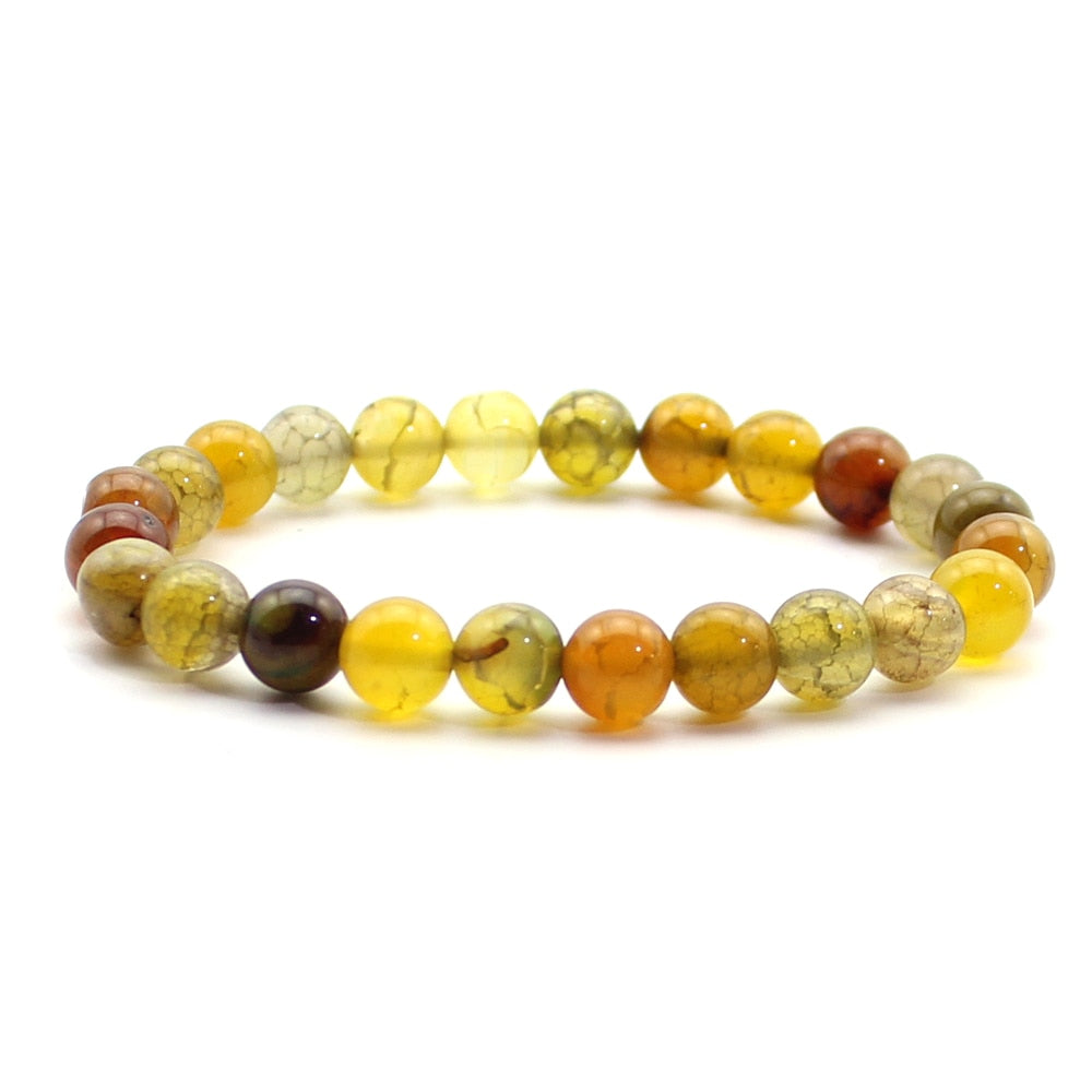 Nature Beaded Bracelet Men 8mm Natural Stone Lava Rock Tiger Eye Black Onyx Matte Healing Beads Stretch Charm Yoga Women Jewelry