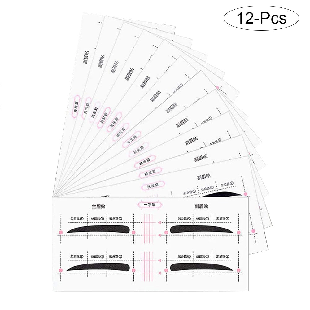 24 Pairs Professional Eyebrow Stencil Card Template Eyebrow Sticker Tool Draw Perfect Eyebrows Eyebrow Cosmetic Tool