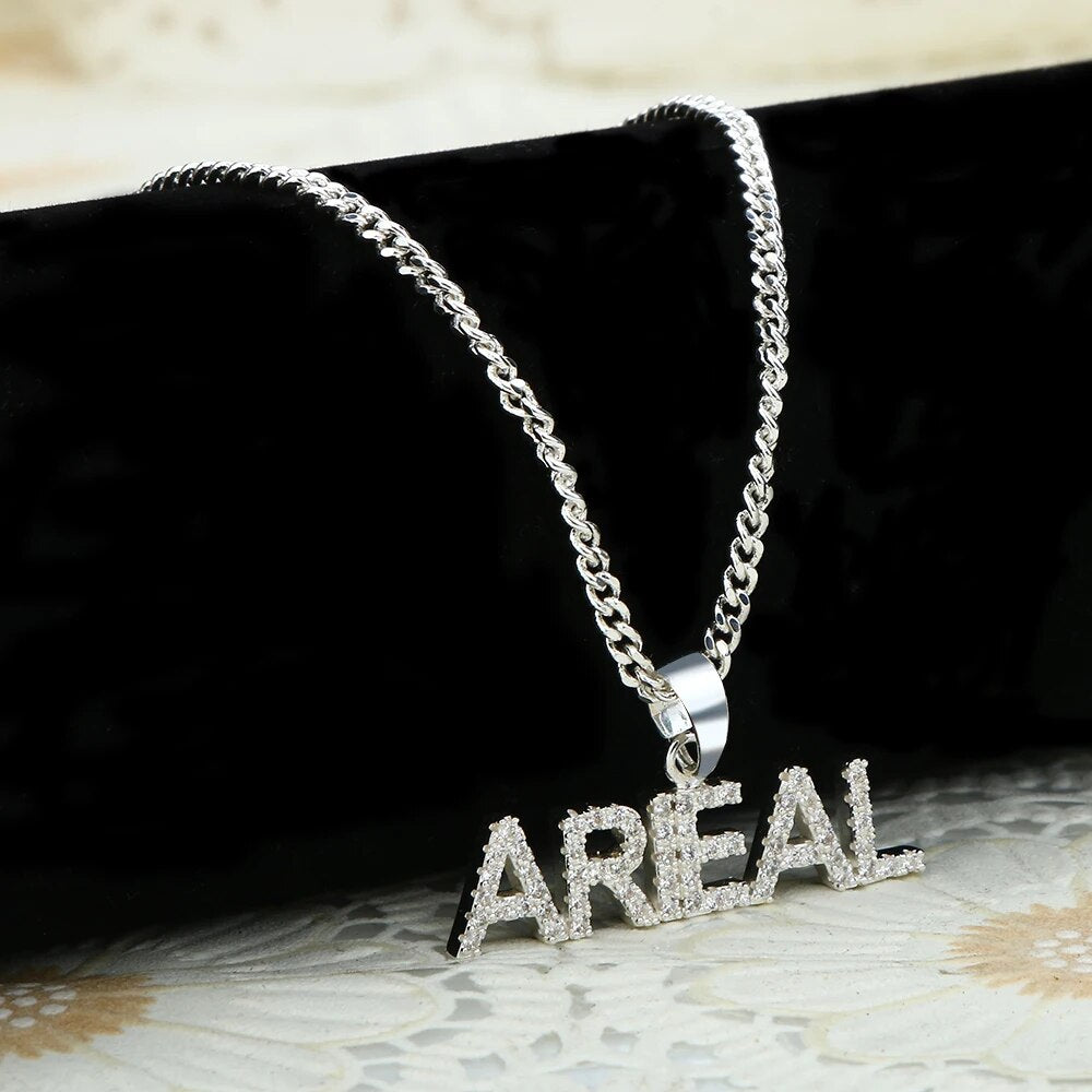 DODOAI Custom Name Necklaces 9mm Letters Necklace for Women Name Necklaces Numbers Personaliz Necklace Crystal Pendant for Women