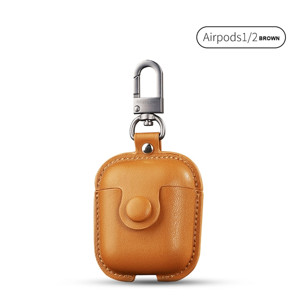 3D Headphone Case For Airpods Pro 3 Case Leather Luxury Genuine Cover For Apple Air Pods 2 1 Cases Earpods Earphone Bags Straps