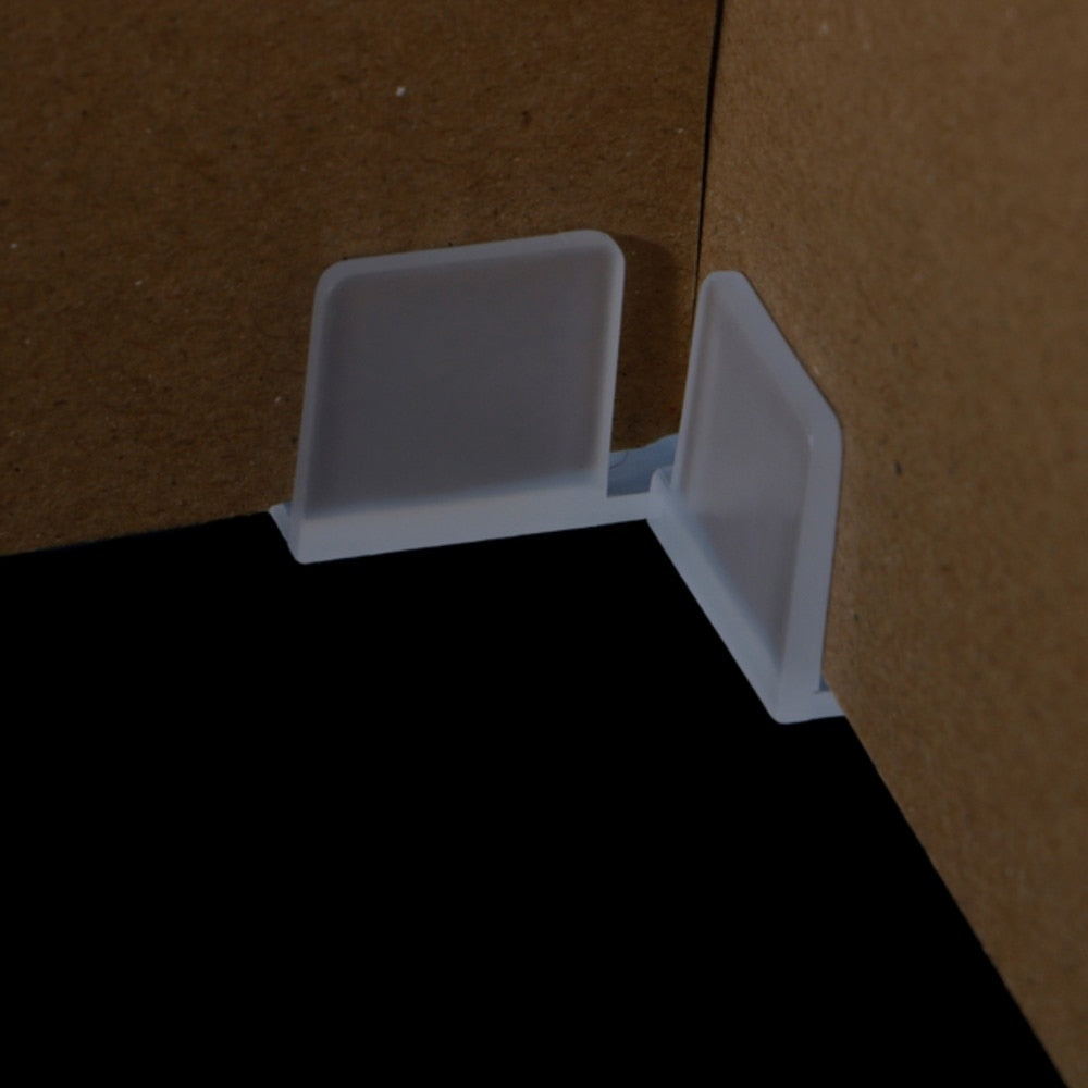 Plastic 2 3 4 Ways Clip On Corner Sleeve Paper Box Glass Shelf Connector Clamp Junction Grip Attachment Carton Concatenate