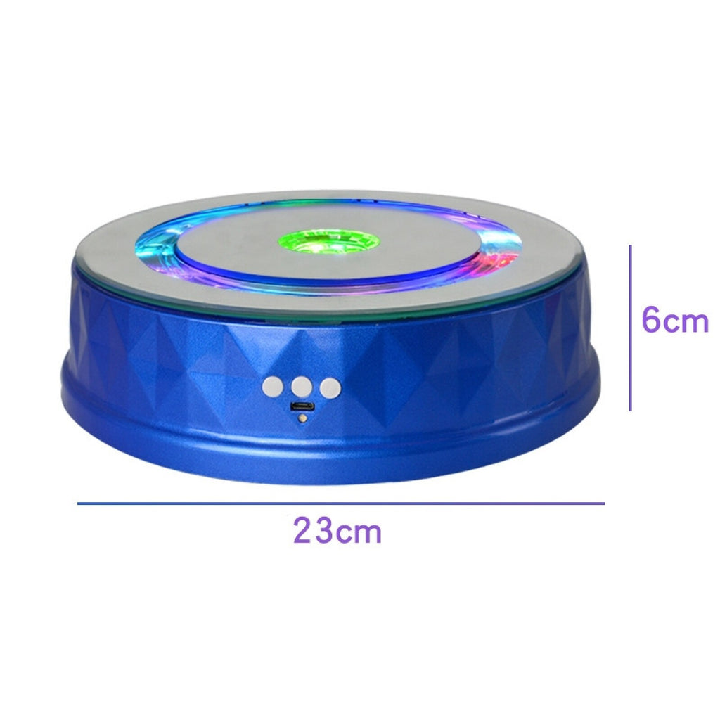 PULUZ USB Charging Rotating Display Stand Colorful LED Light Photography Turntable 8KG Load For Live Stream/Shoot Rotating Video