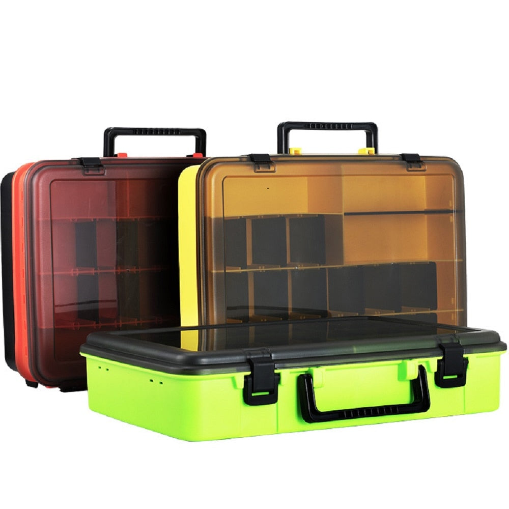 Large-Capacity Double-Layer Fishing Tackle Box Multifunctional Carp Fishing Accessory Storage Box Portable Fishing Bait Box