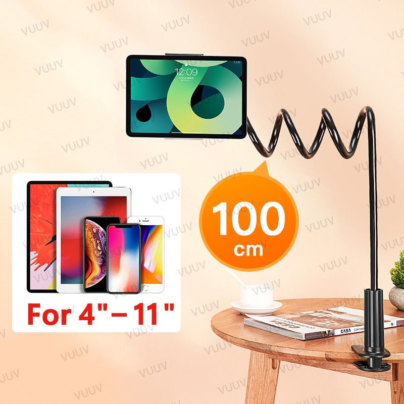 Universal Phone Tablet Holder For Bed Desk Flexible Long Arm Clamp Tablet Stand For iPad Samsung Xiaomi Huawei Tablet Bed Mount