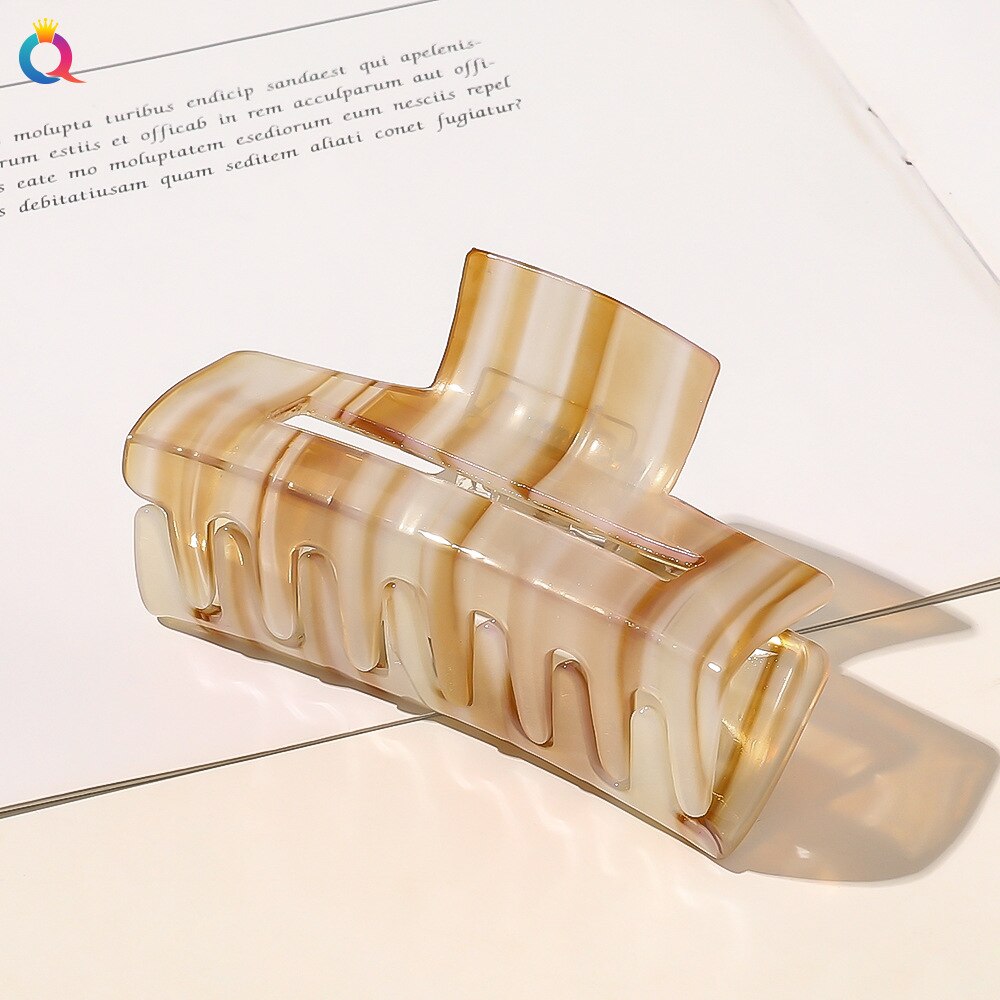 New Fashion Large Size Rectangle Acrylic Hair Clip For Woman Multiple Colorful Geometry Hair Crab Hair Claws Hair Accessories