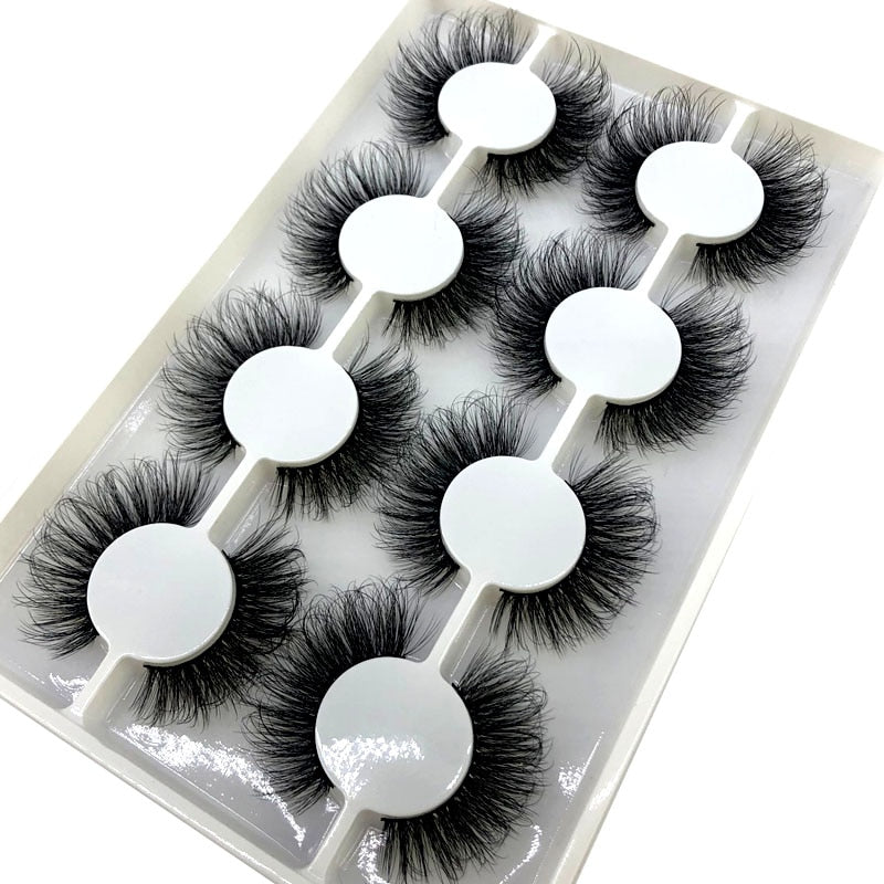 HBZGTLAD New 7/8 pairs 15-25mm natural 3D false eyelashes fake lashes makeup kit Mink Lashes extension mink eyelashes maquiagem