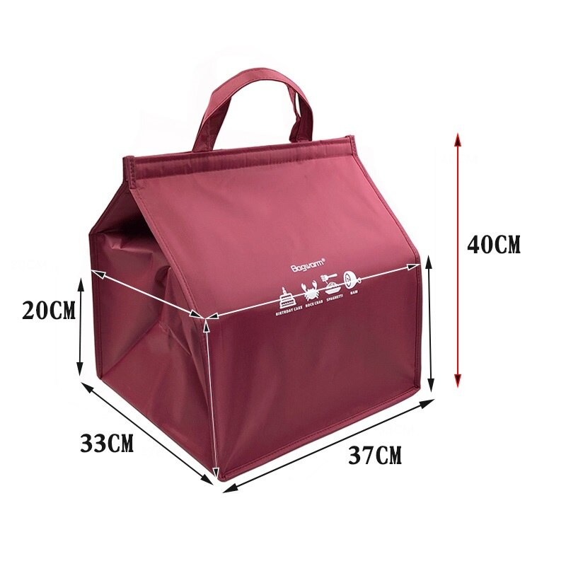 Pizza Lunch Box Cooler Bag Fast Food Cake Delivery Thermal Bag Large Waterproof Oxford Drink Bottle Insulated Refrigerated