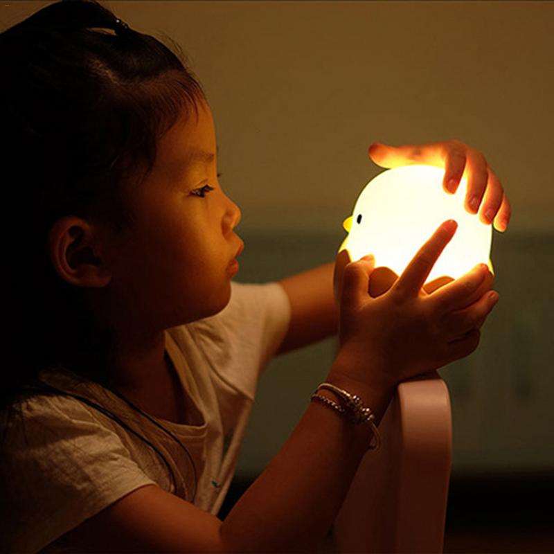 Silicone Chicken Egg Touch Sensor LED Night Light Child Baby Kids USB Charge Romantic Atmosphere Night Lamp