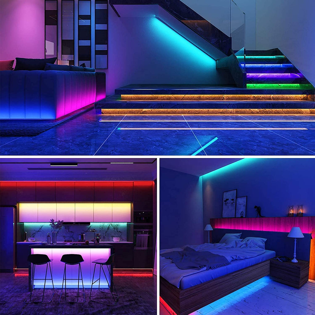 A+ Led Strip Lights,Bluetooth App Control  RGB LED Light Strip with 44 Keys IR Remote for Bedroom, Kitchen, Home Decoration