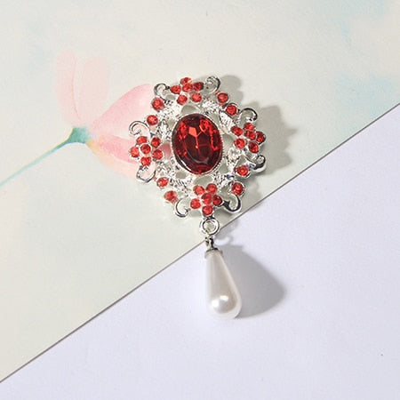 Teardrop Pearl rhinestone buttons flatback embellishment 55X29mm for Brooch Craft DIY hair bow flower 1 piece BTN-5746