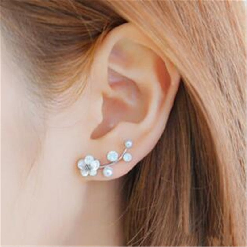 2022 New Crystal Flower Drop Earrings for Women Fashion Jewelry Gold Colour Rhinestones Earrings Gift for Party Best Friend