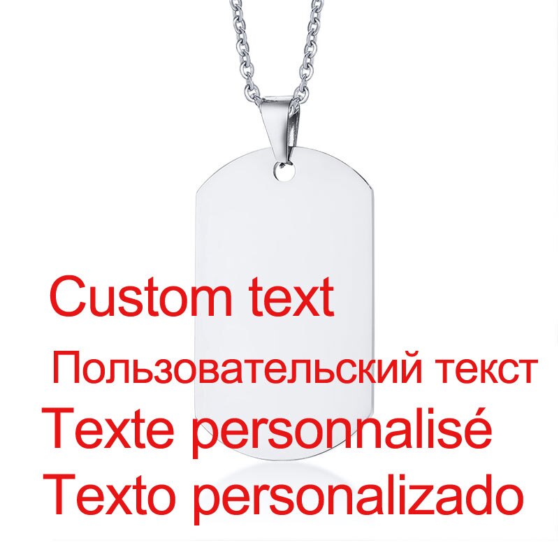 Minimalist Stainless Steel Dog Tag Pendant Necklace Customize Name Dad To My Son Personalized Family BFF