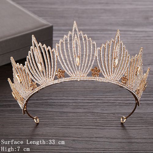 Rhinestone Crystal Tiara Crown Wedding Hair Accessories Bridal Tiara Hair Crown Wedding Hair Jewelry Crystal Tiara Golden Diadem