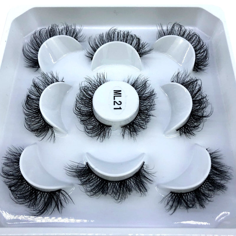 2023 New 5 pairs natural false eyelashes fake lashes long makeup 3d mink lashes eyelash extension mink eyelashes short eyelashes